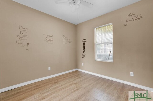 633 W 39th St, Savannah, GA 31415 - unfurnished room featuring light wood finished floors, baseboards, and a ceiling fan