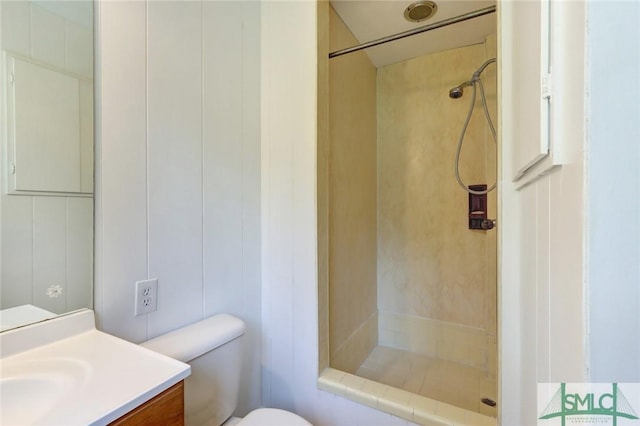 12445 Deerfield Rd, Savannah, GA 31419 - bathroom with toilet, a stall shower, and vanity