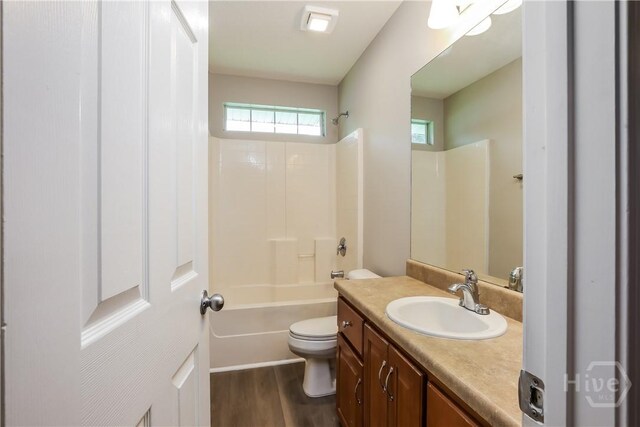 111 Tappan Zee Dr, Pooler, GA 31322 - full bathroom with toilet, vanity, shower / bathtub combination, and wood finished floors