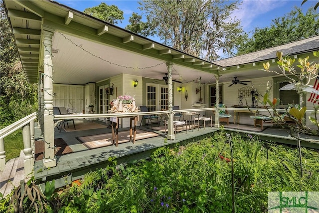 103 Church St, Bloomingdale, GA 31302 - exterior space featuring french doors and a ceiling fan