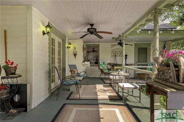 103 Church St, Bloomingdale, GA 31302 - view of patio featuring a porch and ceiling fan