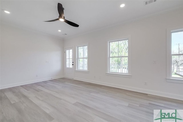 1615 Le Grand St, Savannah, GA 31401 - empty room featuring plenty of natural light, crown molding, and ceiling fan