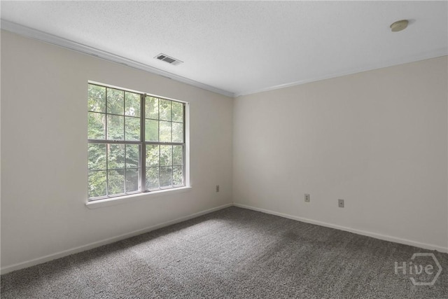 12300 Apache Ave Unit 1212, Savannah, GA 31419 - carpeted spare room with baseboards, a smoke detector, ornamental molding, and a textured ceiling