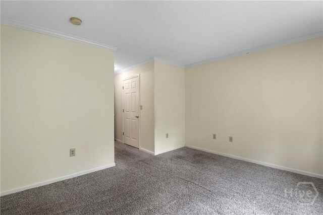 12300 Apache Ave Unit 1212, Savannah, GA 31419 - empty room with crown molding, carpet floors, baseboards, and a smoke detector