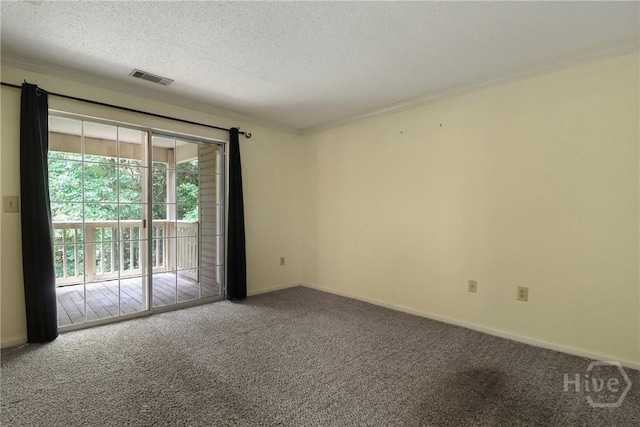 12300 Apache Ave Unit 1212, Savannah, GA 31419 - unfurnished room featuring crown molding, a textured ceiling, carpet flooring, and baseboards