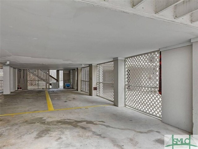 view of parking garage