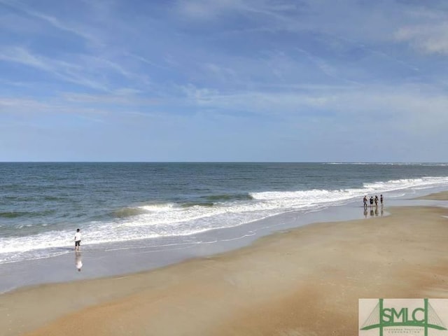 property view of water with a beach view