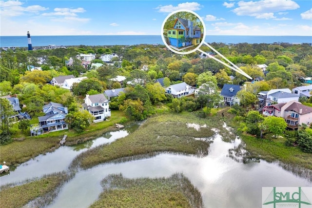 12 Carpenter Rd, Tybee Island, GA 31328 - aerial perspective of suburban area with a nearby body of water