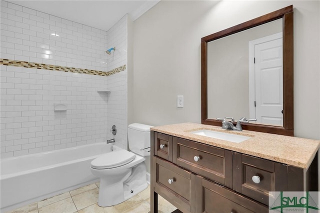 836 E Park Ave, Savannah, GA 31401 - bathroom featuring toilet, vanity, tile patterned floors, and shower / bath combination