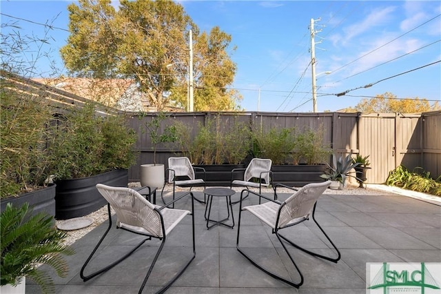 view of patio / terrace with a fenced backyard