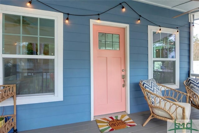 entrance to property with a porch