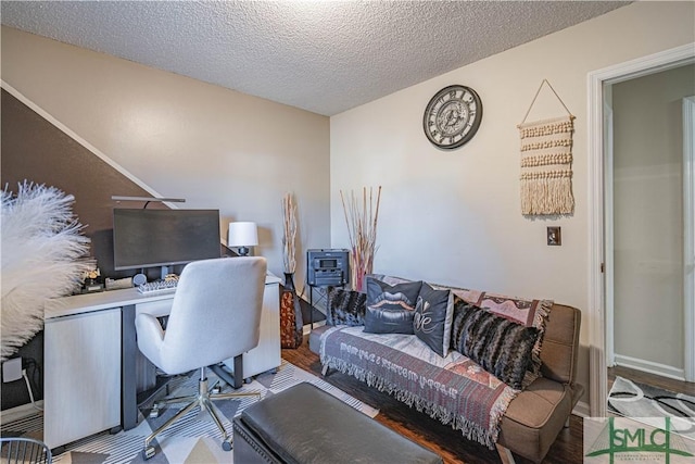 office featuring a textured ceiling