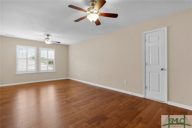 103 Regency Cir, Pooler, GA 31322 - spare room featuring ceiling fan, wood finished floors, and baseboards