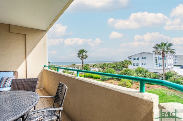balcony with a water view