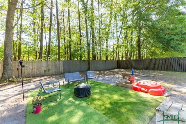 view of yard featuring fence
