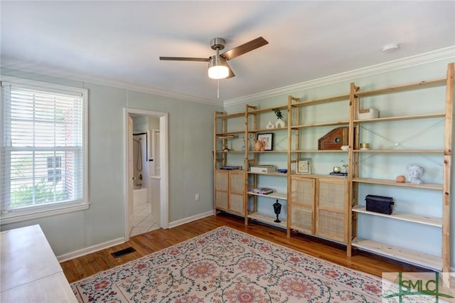 402 E 56th St, Savannah, GA 31405 - interior space featuring a ceiling fan and visible vents