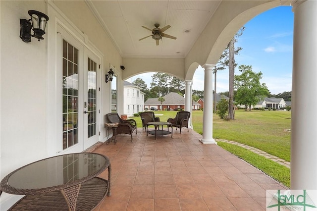 112 Manor Row, Pooler, GA 31322 - view of patio featuring french doors and a ceiling fan