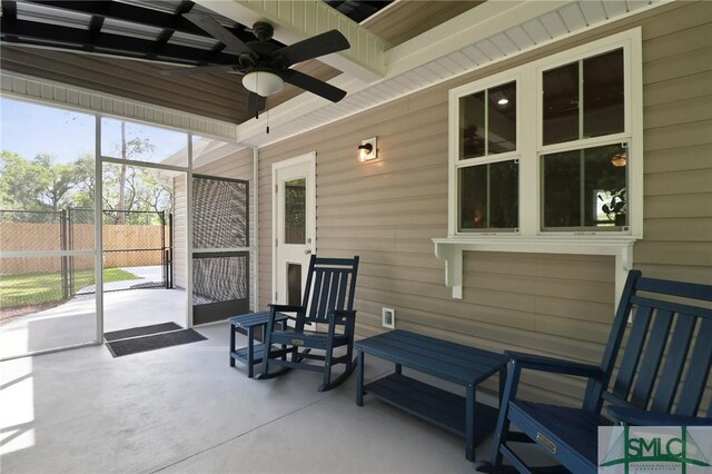 620 W 9th St, Rincon, GA 31326 - sunroom with ceiling fan