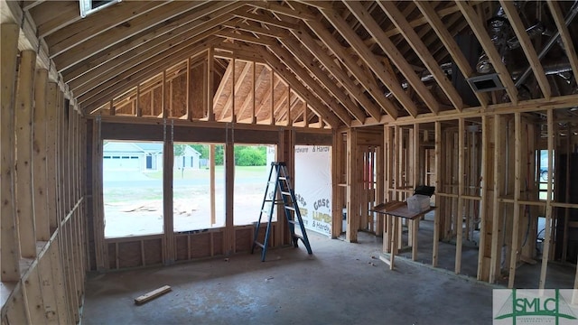 miscellaneous room with vaulted ceiling