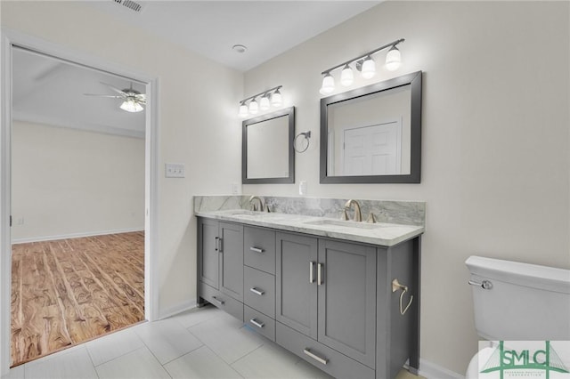 116 Rose Dhu Way, Savannah, GA 31419 - bathroom with double vanity and ceiling fan