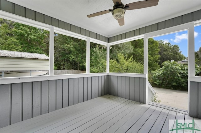 116 Rose Dhu Way, Savannah, GA 31419 - unfurnished sunroom with a ceiling fan