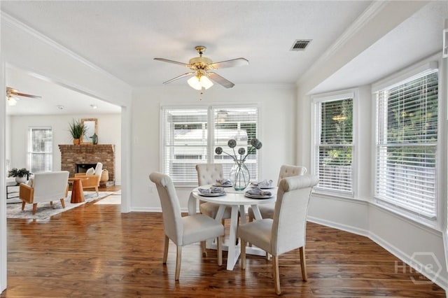 116 Rose Dhu Way, Savannah, GA 31419 - dining area with a ceiling fan, plenty of natural light, and ornamental molding