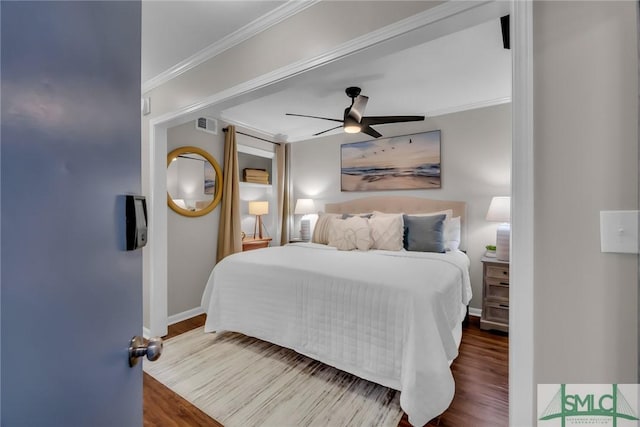 1217 Bay St Unit 230A, Tybee Island, GA 31328 - bedroom featuring visible vents, wood finished floors, and ornamental molding
