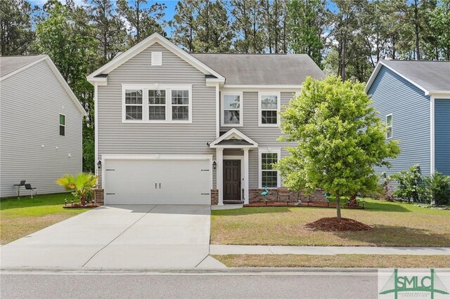 378 Southwilde Way, Pooler, GA 31322 - view of front of property featuring a garage, concrete driveway, and a front lawn