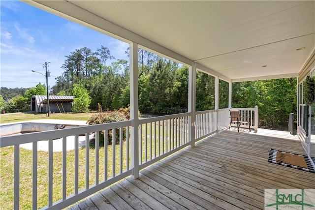 1173 Ga Highway 21 N, Springfield, GA 31329 - wooden deck featuring a lawn