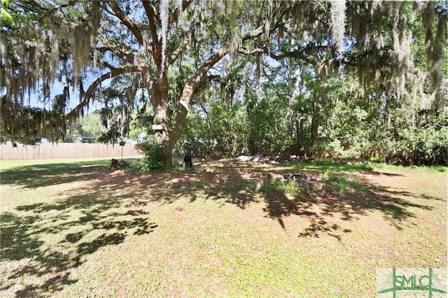 view of yard with fence