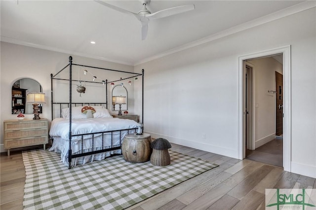 31 Tivoli Ln, Richmond Hill, GA 31324 - bedroom featuring ornamental molding, recessed lighting, wood finished floors, and baseboards