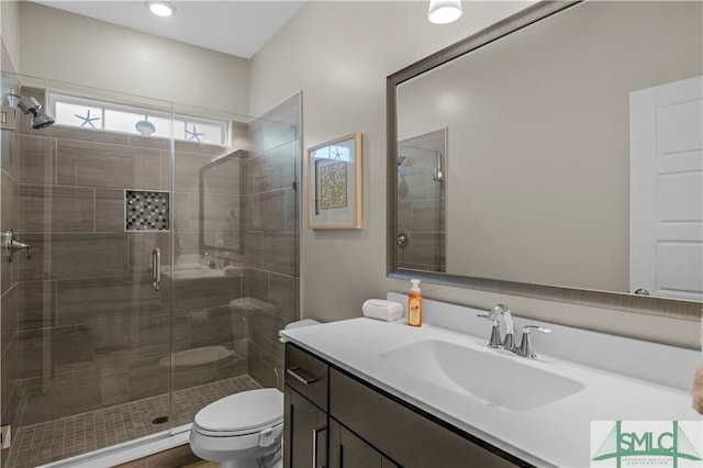 21 Shoefstall St, Savannah, GA 31407 - full bath with vanity, toilet, and a shower stall