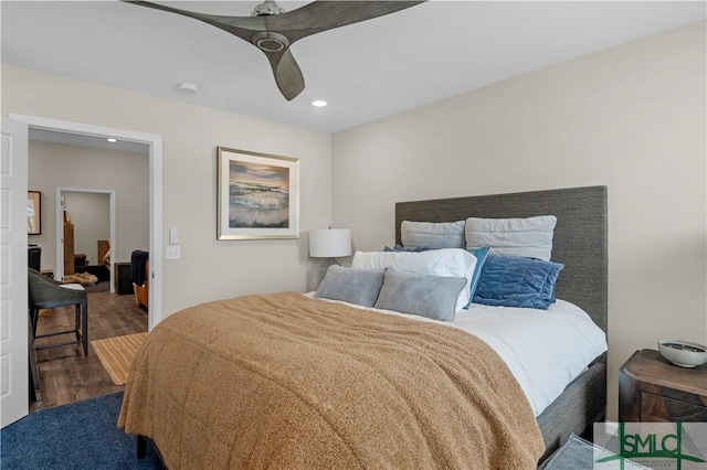 21 Shoefstall St, Savannah, GA 31407 - bedroom featuring recessed lighting, a ceiling fan, and wood finished floors