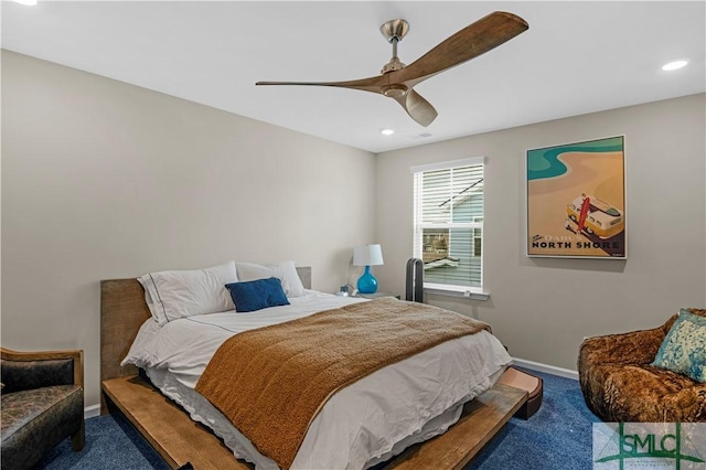 21 Shoefstall St, Savannah, GA 31407 - carpeted bedroom featuring recessed lighting, a ceiling fan, and baseboards