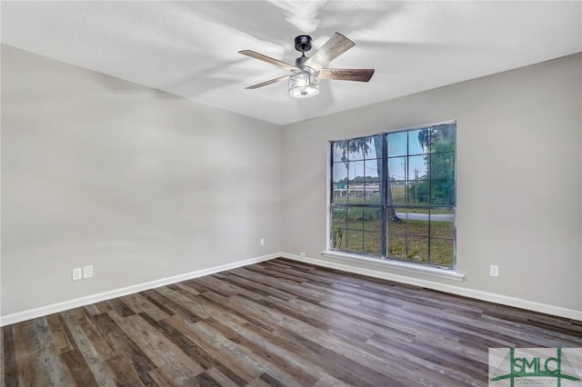 4 Quail Trl, Savannah, GA 31406 - spare room featuring baseboards, ceiling fan, and wood finished floors