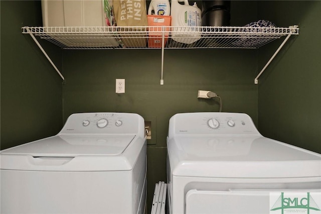 401 N Cromwell Rd Unit P-5, Savannah, GA 31410 - clothes washing area with separate washer and dryer and laundry area