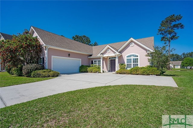 23 Olde Gate Ct, Pooler, GA 31322 - view of front of house featuring a garage, driveway, and a front lawn