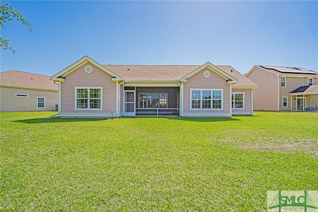 23 Olde Gate Ct, Pooler, GA 31322 - back of property featuring a sunroom and a yard