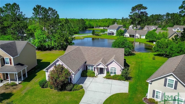 23 Olde Gate Ct, Pooler, GA 31322 - aerial perspective of suburban area with a large body of water