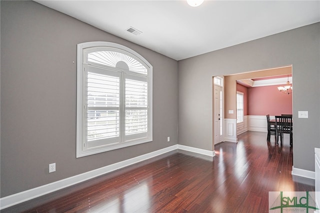 23 Olde Gate Ct, Pooler, GA 31322 - unfurnished room with a chandelier, wood finished floors, and baseboards