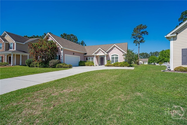 23 Olde Gate Ct, Pooler, GA 31322 - view of front of house featuring a garage, a front lawn, and driveway