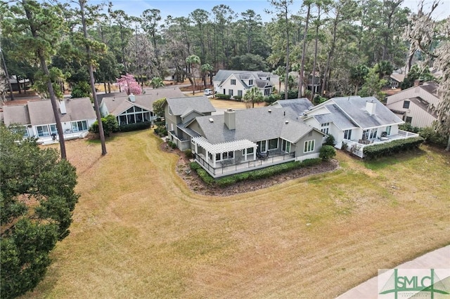 aerial view featuring a residential view