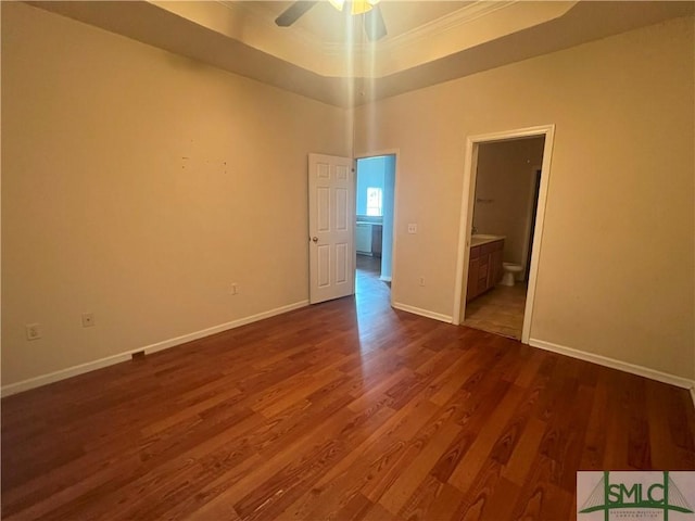 13 Copper Ct, Savannah, GA 31419 - empty room featuring baseboards, a ceiling fan, and dark wood-style floors