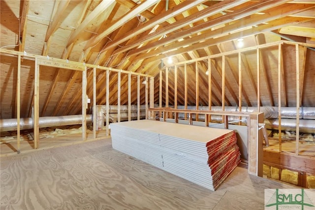 attic with an upstairs landing