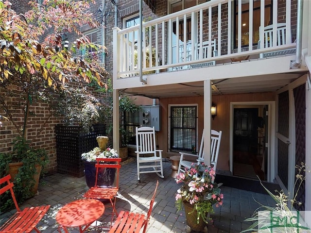 exterior space with a balcony