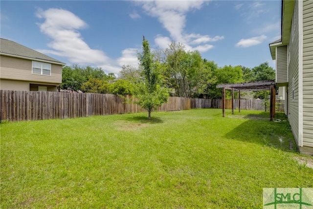 133 Ridgewood Cir, Rincon, GA 31326 - view of yard with a pergola and a fenced backyard