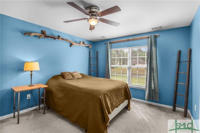 169 Nandina Way, Pooler, GA 31322 - carpeted bedroom with baseboards, ceiling fan, and visible vents