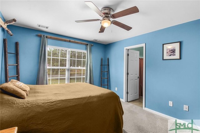 169 Nandina Way, Pooler, GA 31322 - carpeted bedroom with baseboards, ceiling fan, and visible vents