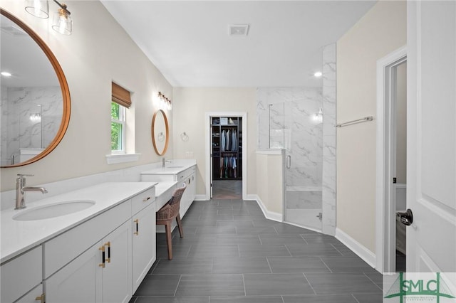 20 Serenity Pt, Savannah, GA 31419 - full bath with baseboards, a sink, and a marble finish shower