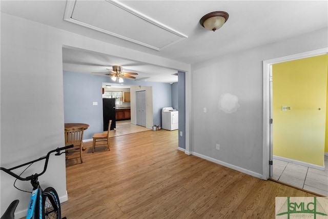1145 Graydon St, Savannah, GA 31404 - interior space with baseboards, attic access, light wood finished floors, and washer / clothes dryer